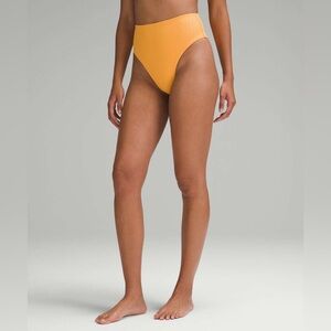 Lululemon Ribbed High-Waist Skimpy-Fit Swim Bottom in Mango Dream Size XL Summer